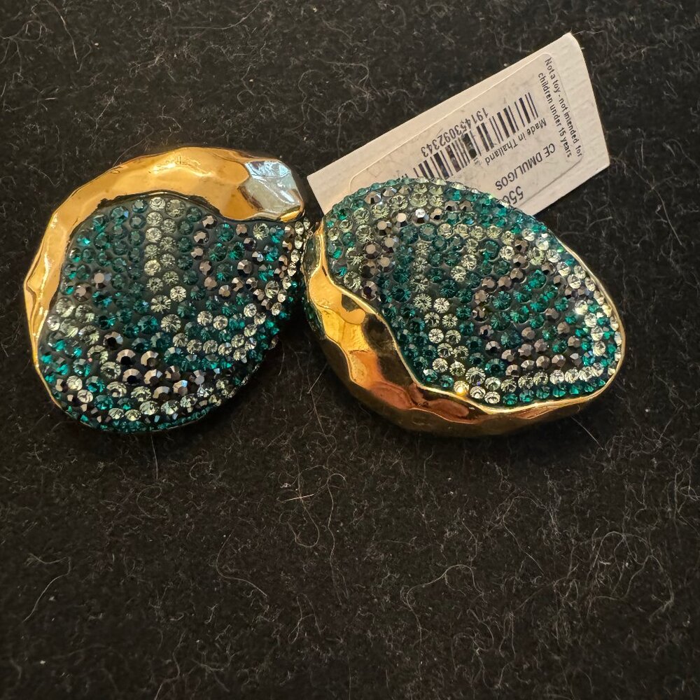 Swarovski the ELEMENTS CLIP EARRINGS, GREEN, GOLD-TONE PLATED
